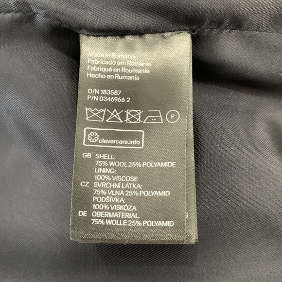 H & M Navy Wool Coat size 8 - Picture 14 of 17